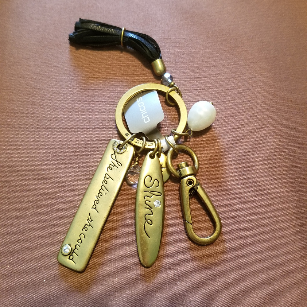 CHICO'S CHARM KEY RING CHAIN MOTHERS DAY